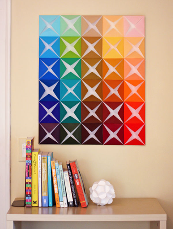 tableau multicolor origami