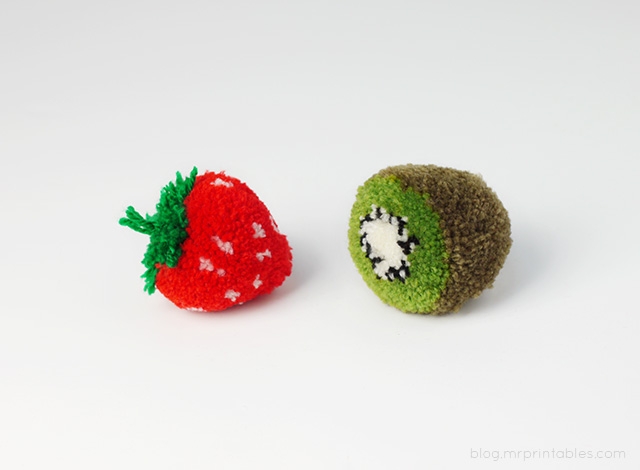 pompons kiwi fraise